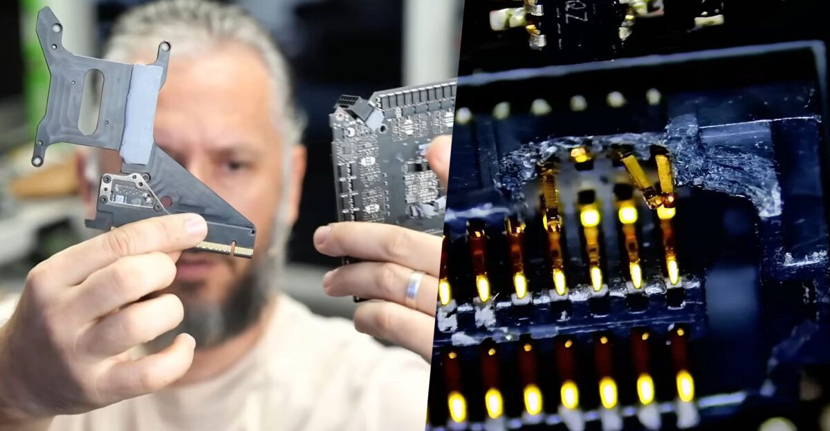 Эталонную-видеокарту-geforce-rtx-5090-fe-лучше-не-разбирать.-Оказалось,-что-внутренние-разъёмы-для-соединения-плат-весьма-хрупкие