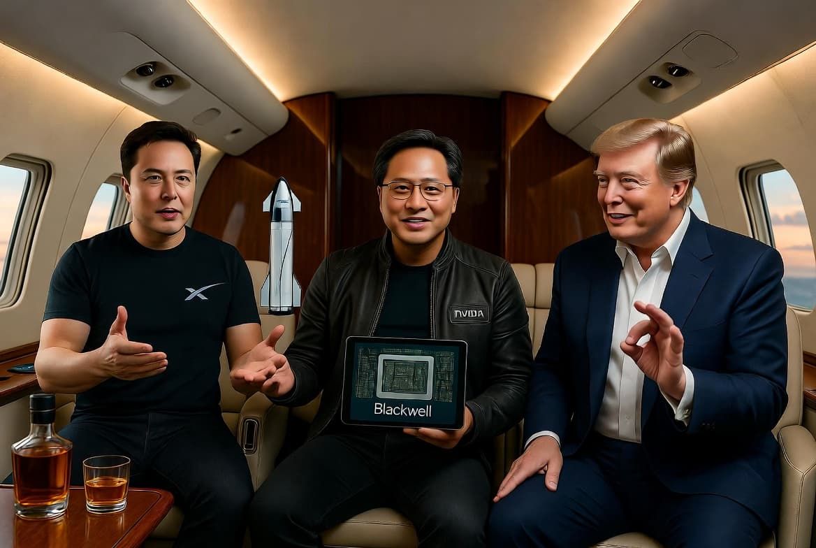 Главу-nvidia-заметили-на-борту-президентского-самолета-air-force-one-вместе-с-Трампом-и-Маском.-Они-направились-в-Китай