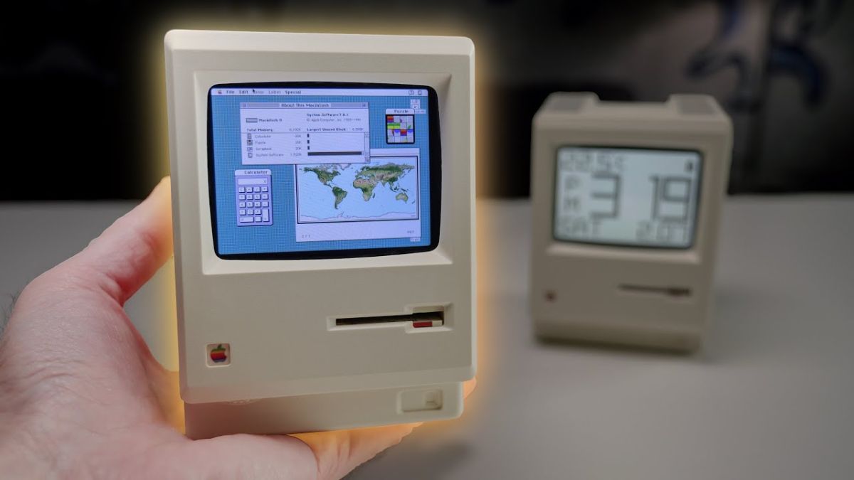 Ретро-imac,-умещающийся-на-ладони.-Энтузиаст-собрал-полноценный-компьютер-в-стиле-старого-ПК-apple-в-корпусе-будильника-за-30-долларов