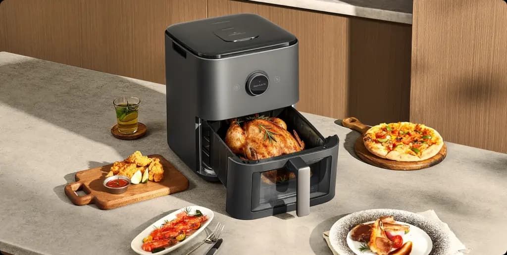 xiaomi-выпускает-на-мировой-рынок-новейший-аэрогриль-mijia-smart-steam-air-fryer-на-7-л