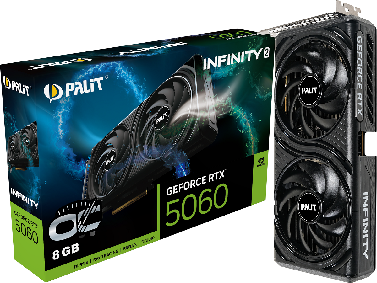 palit-представила-geforce-rtx-5060-infinity-2-oc:-компактная-двухвентиляторная-видеокарта-с-заводским-разгоном