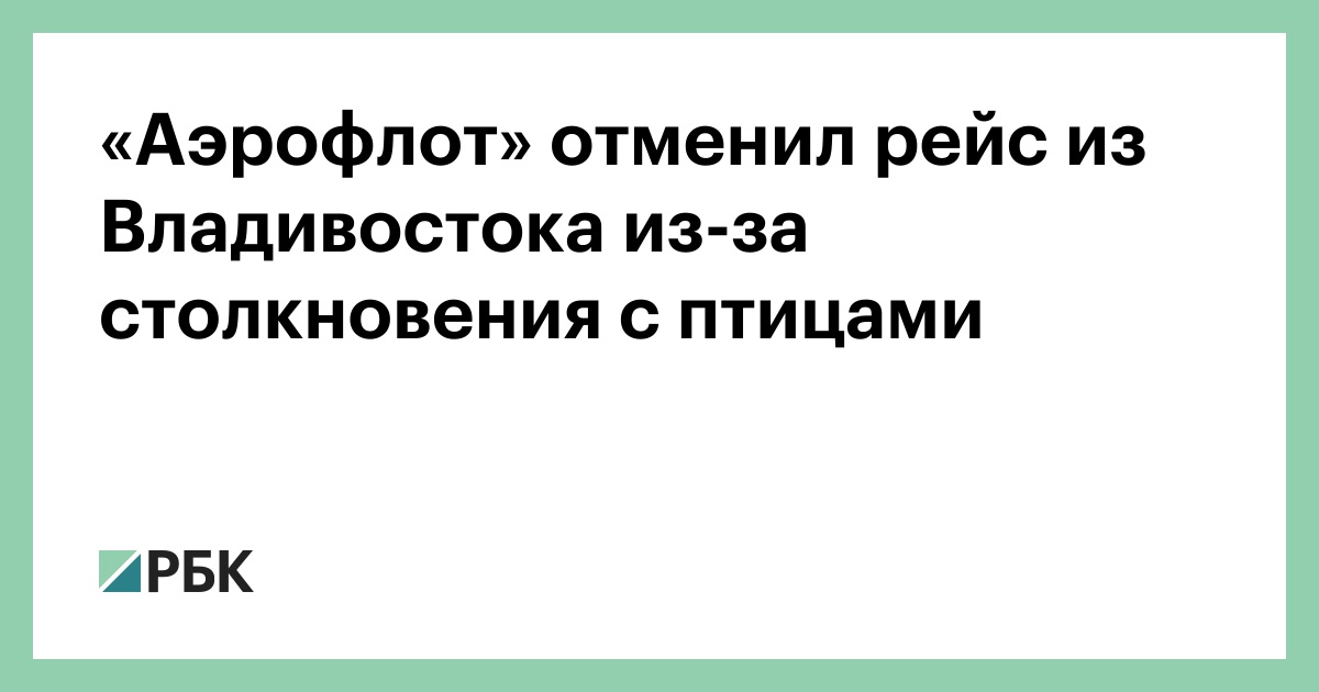 «Аэрофлот»-отменил-рейс-из-Владивостока-из-за-столкновения-с-птицами