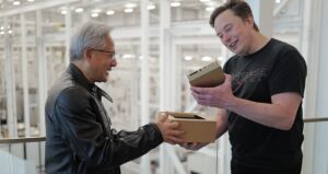 «Как-ракетный-двигатель-для-искусственного-интеллекта»,-—-глава-nvidia-прибыл-на-космодром-spacex,-чтобы-вручить-Илону-Маску-dgx-spark